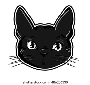 black cat head design vector illustration, cat vector