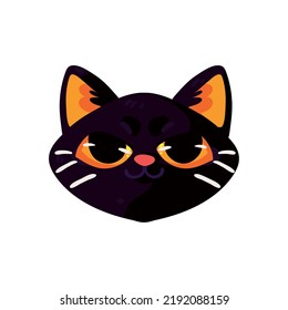 black cat head icon isolated