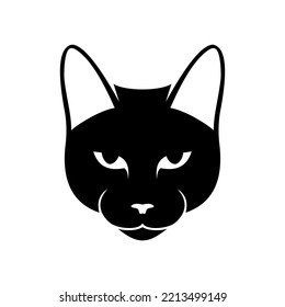 Black Cat Head Icon Logo Vector