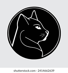 Black cat head, Cat head logo, Cat Head Vector design