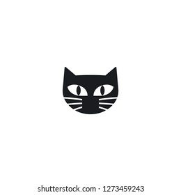 black cat head vector icon