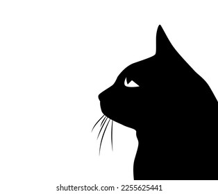 Black cat head. Vector illustration