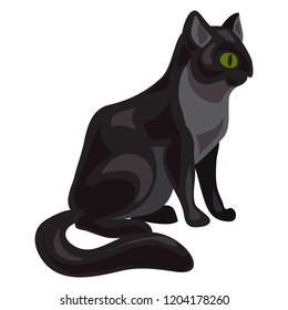 Black cat icon. Cartoon of black cat vector icon for web design isolated on white background