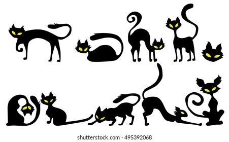 21,196 Spooky black cat silhouette Images, Stock Photos & Vectors ...