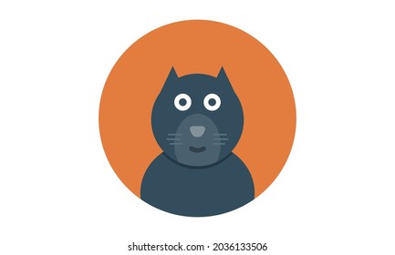 Black cat icon flat vector image