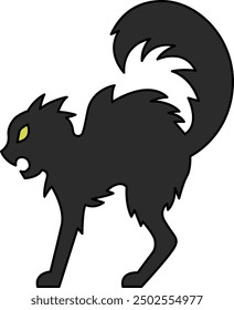 Black Cat Icon for Halloween and Superstitious-Themed Designs