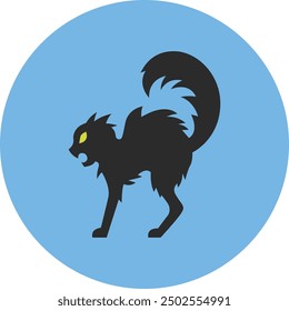 Black Cat Icon for Halloween and Superstitious-Themed Designs