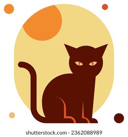 Black Cat icon illustration, for uiux, infographic, etc