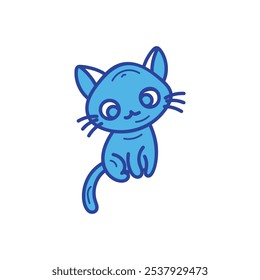 Black Cat icon islote white background vector stock illustration