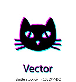 Black Cat icon isolated on white background. Vector Illustration