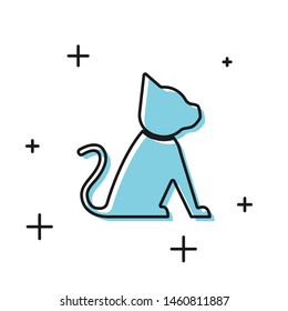 Black Cat icon isolated on white background.  Vector Illustration