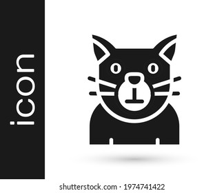 Black Cat icon isolated on white background. Animal symbol. Happy Halloween party.  Vector