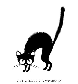 Black cat Icon Isolated on White Background