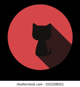 black cat icon logo vector design