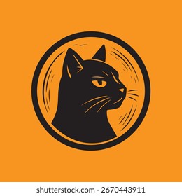Black Cat Icon, Logo Vector Art, Designs 