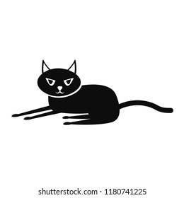 Black cat icon. Simple illustration of black cat vector icon for web design isolated on white background