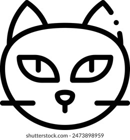 black cat icon. Thin Linear Style Design Isolated On White Background