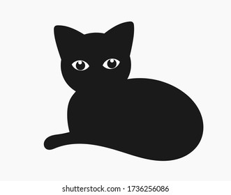 Black cat icon. Vector illustration.
