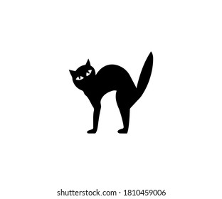 Black cat icon. Vector illustration, flat design.