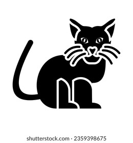 diseño de ilustración vectorial de icono de gato negro aislado en fondo blanco en un estilo simple y editable.