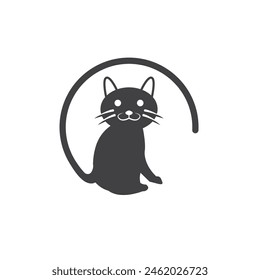 black cat icon vector illustration concept design template web