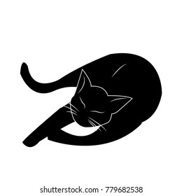 black cat icon - vector illustration