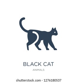 black cat icon vector on white background, black cat trendy filled icons from Animals collection, black cat vector illustration