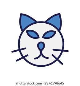 icono de gato negro con ilustración de material vectorial de fondo blanco
