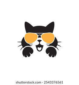 Black cat icons isolated on white background vector animal icon
