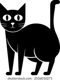 Black cat, illustration for backgrounds and designer
