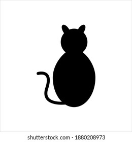 Black cat illustration glyphs style halloween icon vector design, this vector is suitable for icons, logos, illustrations, stickers, books, covers, .etc