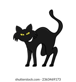 Black cat illustration. Halloween themed design. Great to use as an element or clip art