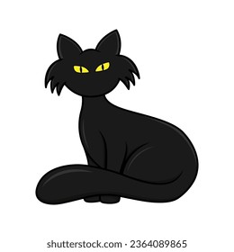 Black cat illustration. Halloween themed design. Great to use as an element or clip art