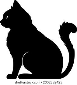 A black cat. Illustration of a pet for a tattoo