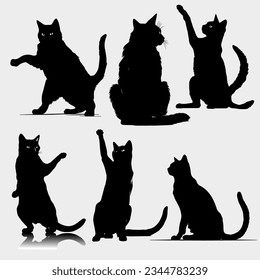 Vektordesign-Set für Schwarze Katze 