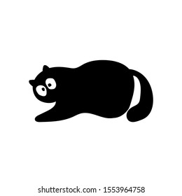 black cat image with isolated white background.