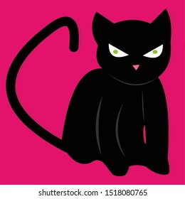 black cat isolated for halloween concept vector illustration
