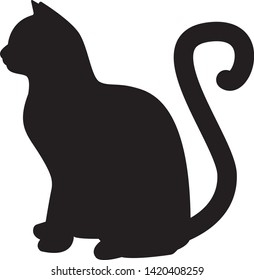 black cat isolated on white background