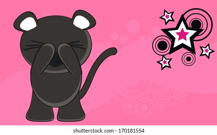 black cat kid cute background vector