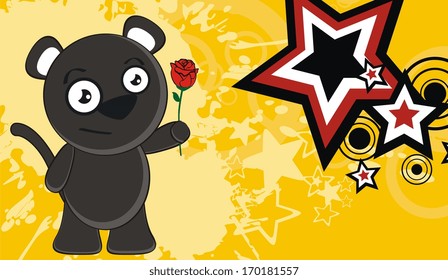 black cat kid cute background vector