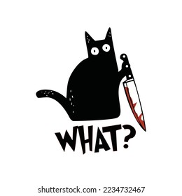 What? A a black cat with a knife