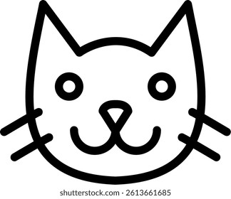 Black Cat Line Vector Icon Design