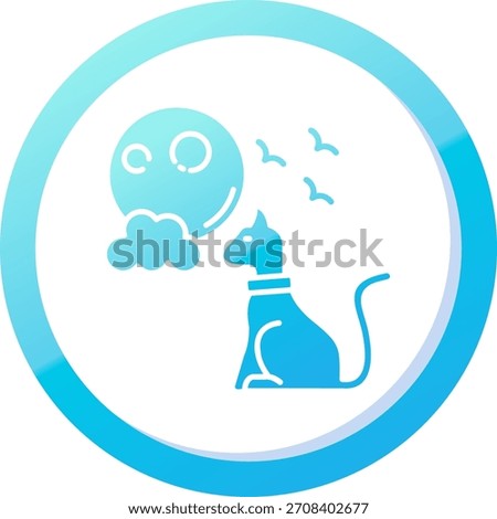 Black cat Line vector Icon Design