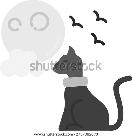 Black cat Line vector Icon Design