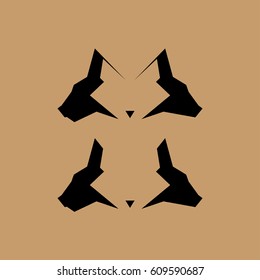 Black Cat Logo with Cat's Heads.