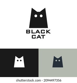 Diseño del logo del gato negro. Ilustración de la marca de logarca animal. Puede representar moda, magia, ropa.