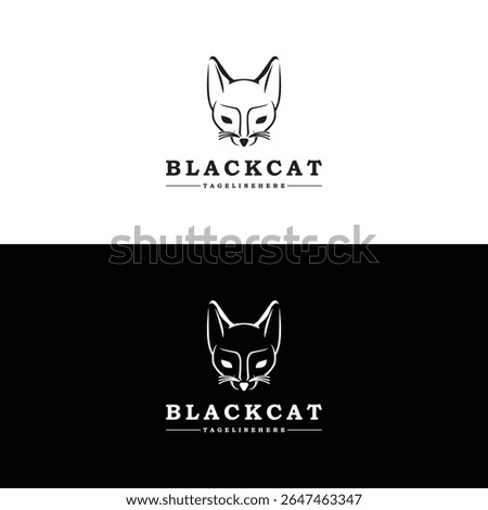 Black Cat Logo Design Elegant and Minimalist Vector Art
