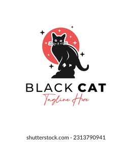 black cat logo design, black cat lovers