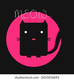 Black Cat Logo Black cat head icon logo template