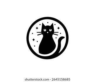 Black cat logo mark in clean silhouette